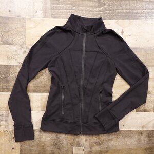 Ivivva Zip Up Athletic Jacket Girls Size 12 Black Thumbholes Stretch